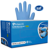 Image for Bodyguards* Blue Nitrile Powder Free Disposable Gloves - L
