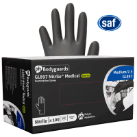 Image for Bodyguards* Black Nitrile Powder Free Examination Gloves - L
