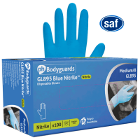 Image for Bodyguards* Blue Nitrile Powder Free Disposable Gloves - L